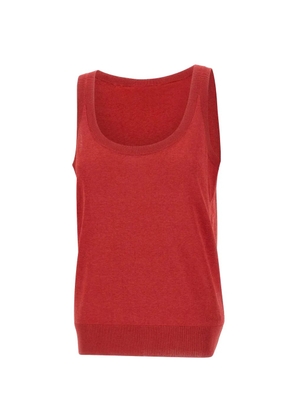 kaos ribbed-trim knitted top - Red