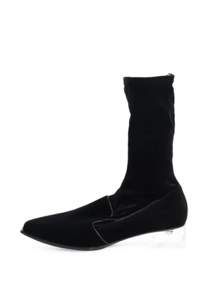 Giorgio Armani Pre-Owned velvet ankle boots - Black