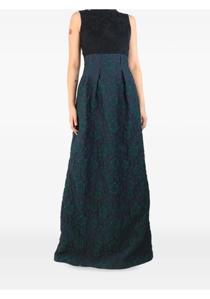 ERDEM floral-jacquard lace maxi dress - Blue
