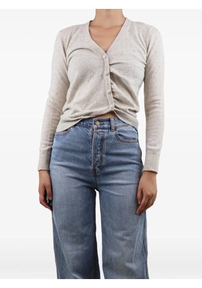 Altuzarra speckled ruched cardigan - Neutrals