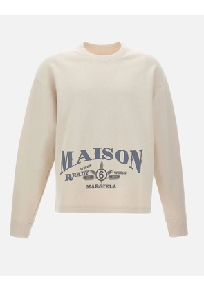 MM6 Maison Margiela logo-print cotton sweatshirt - Neutrals