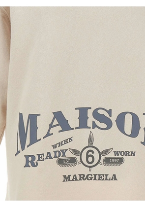 MM6 Maison Margiela logo-print cotton sweatshirt - Neutrals