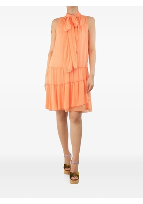 See By Chloé Vintage tiered pussy-bow midi dress - Orange