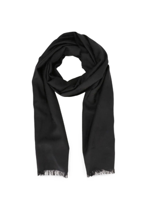 Isaia fringed-edge scarf - Black