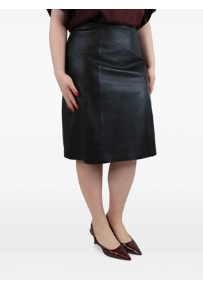 Cefinn leather midi skirt - Black