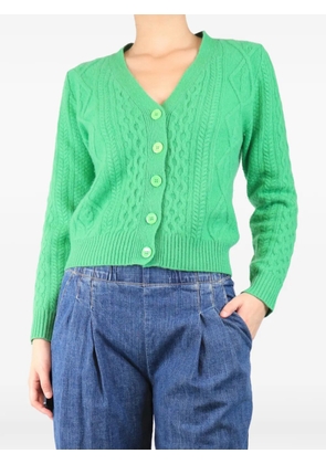 JUMPER1234 cable-knit cardigan - Green