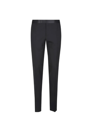 Lardini satin-trim wool trousers - Black