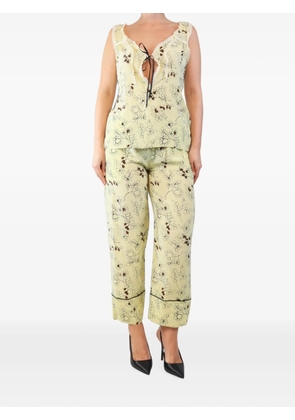 Marni Pre-Owned floral-print top and trousers set - Yellow