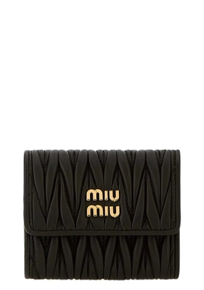Miu Miu matelassé leather wallet - Black