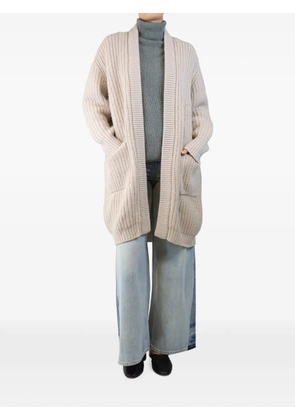 Fedeli ribbed longline cardigan - Neutrals
