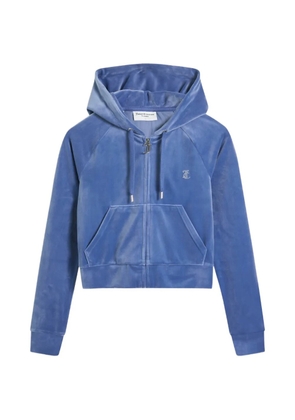Juicy Couture diamante-embellished velour hoodie - Blue