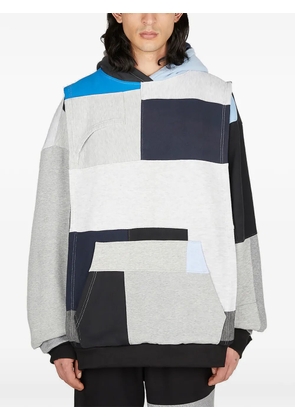 (di)vision patchwork jersey hoodie - Grey