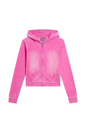 Juicy Couture washed-effect zip-up hoodie - Pink