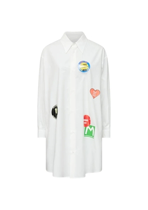 MM6 Maison Margiela sticker-print cotton poplin dress - White