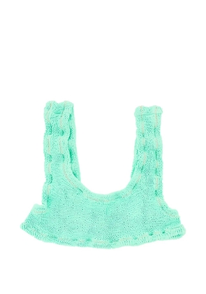 Reina Olga Ginny textured bikini top - Green