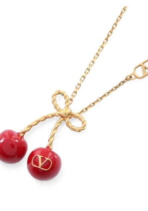 Valentino Garavani Pre-Owned 2010s VLogo cherry necklace - Gold