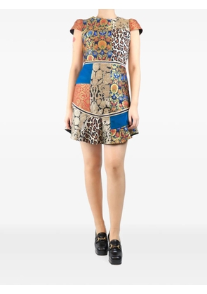alice + olivia jacquard-patchwork mini dress - Blue
