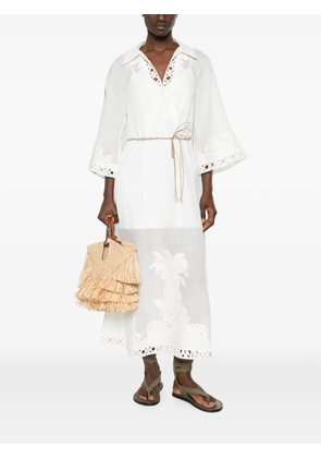 ZIMMERMANN Indra embroidered lace-trim maxi dress - White