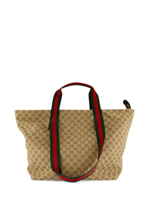Gucci GG Supreme Web-stripe tote bag - Neutrals