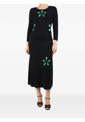 Tressé Paris floral-motif cut-out midi dress - Black