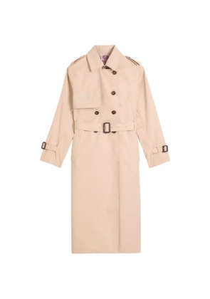 Juicy Couture logo-embroidered double-breasted trench coat - Neutrals