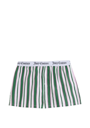 Juicy Couture striped logo-waistband pajama bottoms - Green