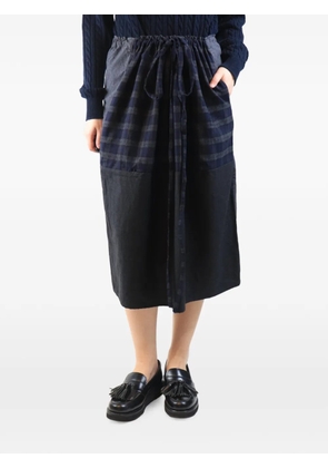 Daniela Gregis drawstring check straight skirt - Grey