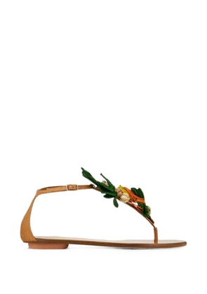 Aquazzura Birdsong embellished woven sandals - Green