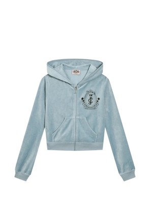 Juicy Couture graphic-print velour hoodie - Blue