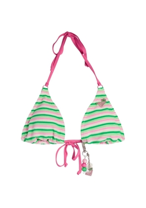 Juicy Couture x Roxy striped terry-cloth bikini top - Pink