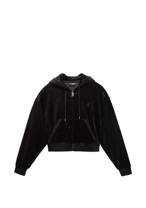 Juicy Couture velour cropped hoodie - Black