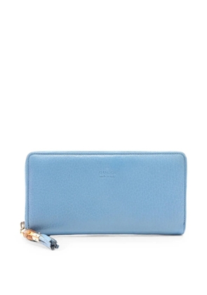 Gucci Pre-Owned 10s bamboo leather wallet - Blue