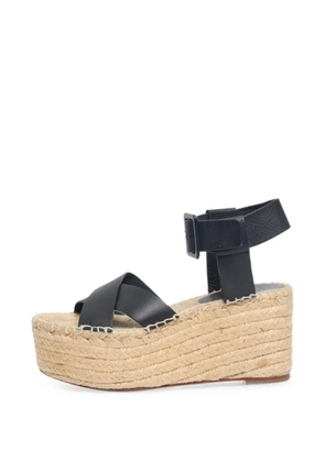 Celine Pre-Owned buckle-fastening heeled espadrilles - Black