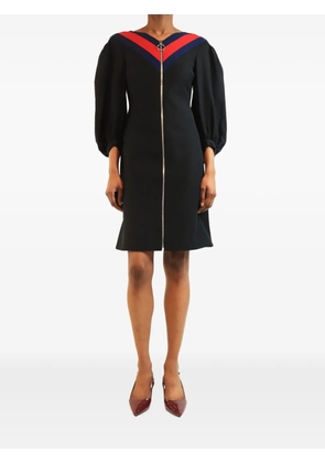 Gucci Pre-Owned puff-sleeve zip-up mini dress - Black