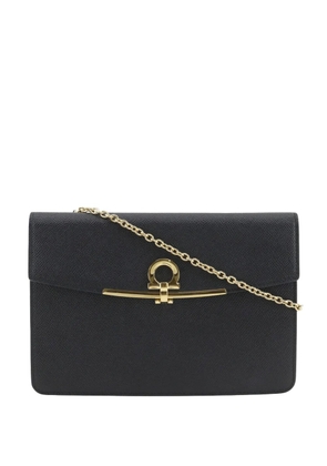 Ferragamo Pre-Owned 2010-2026 Leather Gancini Icona crossbody bag - Black