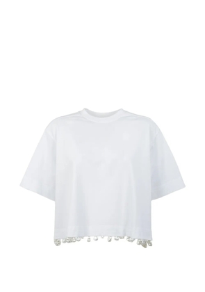 Sportmax faux-pearl embellished T-shirt - White