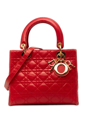 Christian Dior Pre-Owned 1997 Medium Lambskin Cannage Lady Dior satchel - Red