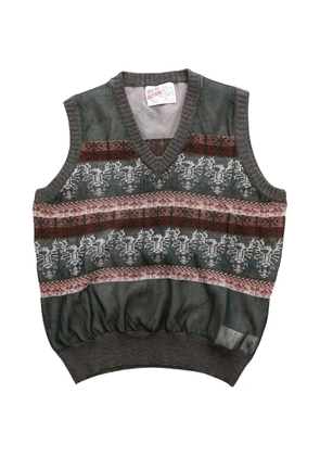 Oscar Ouyang jacquard V-neck sleeveless sweater - Green