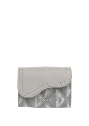 Christian Dior Pre-Owned 2022 Coated Canvas CD Diamond Saddle card holder - Grey