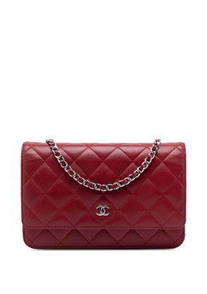 CHANEL Pre-Owned 2014-2015 CC Quilted Lambskin Wallet on Chain crossbody bag - Red