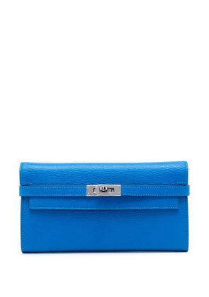 Hermès Pre-Owned 2017 Chevre Mysore Kelly Longue Wallet long wallets - Blue