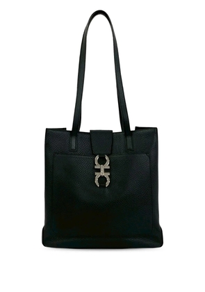 Ferragamo Pre-Owned 2010-2026 Pebbled Calfskin Double Gancini tote bag - Black