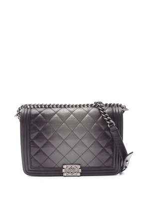 CHANEL Pre-Owned 2013-2014 Large Quilted Calfskin Ombre Boy Flap shoulder bag - Black
