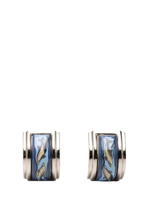 Hermès Pre-Owned 1990-2000 Enamel Dolphin in Sea Cloisonne Clip on Earrings costume earrings - Blue