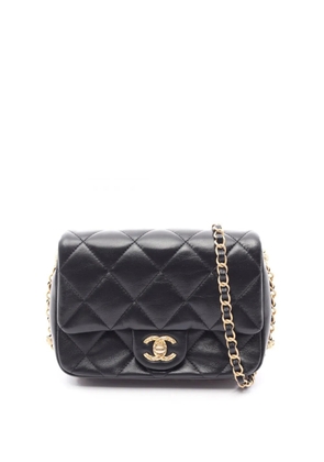 CHANEL Pre-Owned 2021-2026 Mini Square Lambskin Single Flap crossbody bag - Black