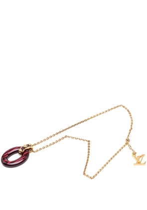 Louis Vuitton Pre-Owned 2011 Gold Plated Resin Gimme a Clue Pendent Necklace costume necklace