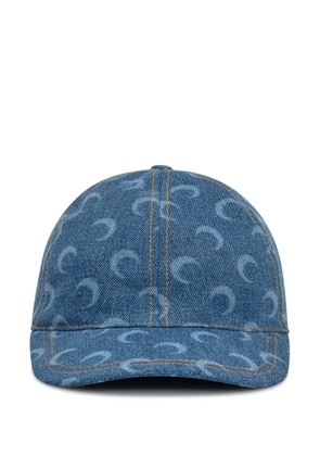 Marine Serre Moon-print denim baseball cap - Blue
