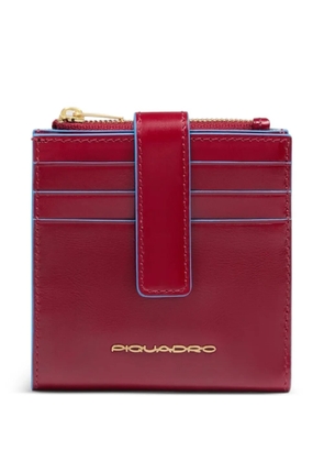 PIQUADRO zipped leather cardholder - Red