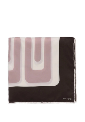 TOM FORD geometric-print pocket square - Brown