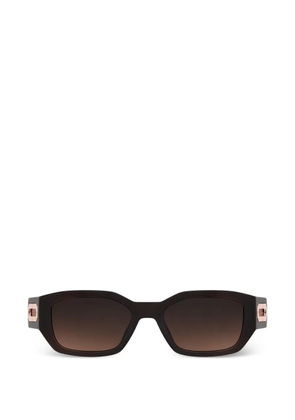 Furla rectangle-frame logo-plaque sunglasses - Brown